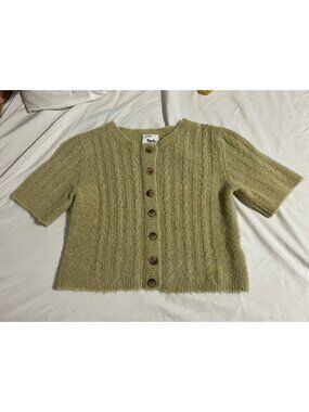 Tach Clothing Dalia Knit Cropped Cardigan Pistachio Size XS